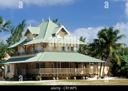 Mauritius, Bezirk von Grand-Port, Pointe d ' Esny (Esny Landzunge), Kolonial-Art Haus am Strand Stockfoto