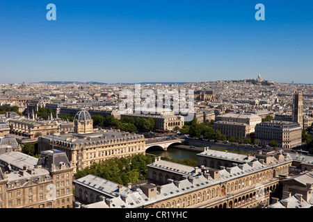 Frankreich, Paris, Hotel-Dieu von der Spitze der Kathedrale Notre-Dame Stockfoto