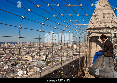 Frankreich, Paris, Gesamtansicht von der Spitze der Kathedrale Notre-Dame Stockfoto