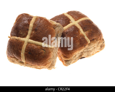 Vollkorn Hot Cross Buns Stockfoto