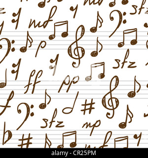 Nahtlose abstrakten Hintergrund mit Musik-Symbole. Vektor-Illustration. Stockfoto