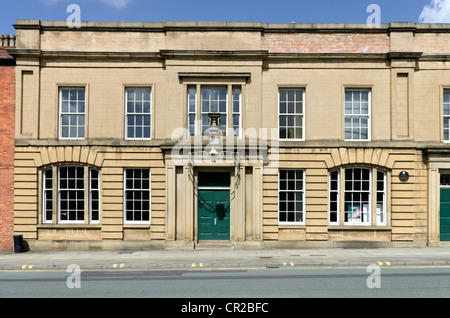 Liverpool Straße Station Manchester Fassade der Welt die erste öffentliche Eisenbahn Station dient eine öffentliche Eisenbahn zwischen Manchester Stockfoto