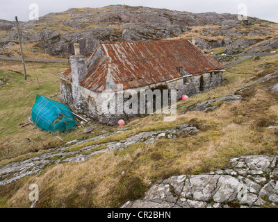 Unbewohnte Croft House, Isle of Harris, Schottland Stockfoto