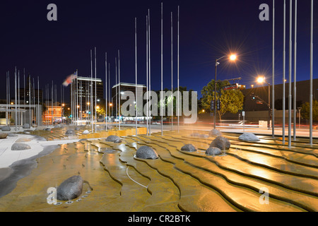 Die Wasserlandschaft Brunnen am Rathaus, San Jose, CA Stockfoto