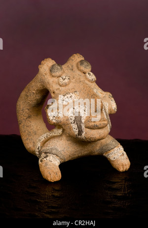 Pre-Columbian Acrobat Figur um 600AD. Stockfoto