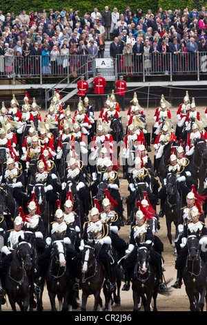 Trooping die Farbe 2012 Blues and Royals der Household Cavalry, schützt Pferd Parade, London, UK Stockfoto