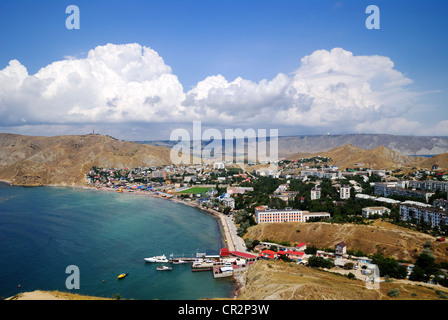 Ordschonikidse, eine städtische Siedlung von Feodossija, Krim, Ukraine Stockfoto