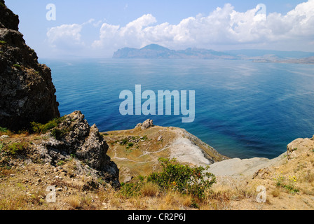 Küste Ansicht, Ordschonikidse (Siedlung von Feodossija), Krim, Ukraine Stockfoto