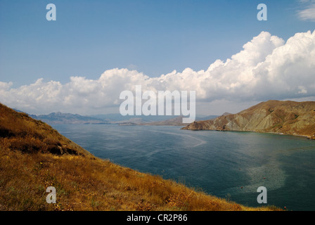 Küste Ansicht, Ordschonikidse (Siedlung von Feodossija), Krim, Ukraine Stockfoto