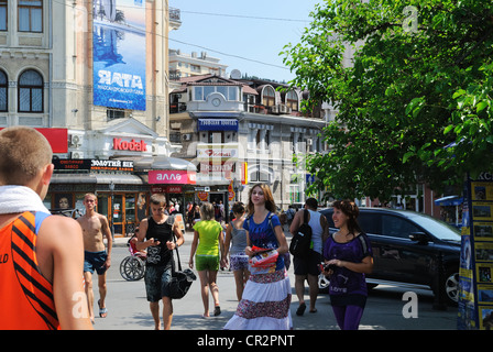 Straßenszene, Jalta, Krim, Ukraine Stockfoto