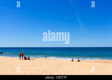 Strand in Quarteira, Algarve, Portugal Stockfoto