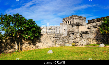 Foto von den Maya-Ruinen in Tulum Mexiko. Stockfoto