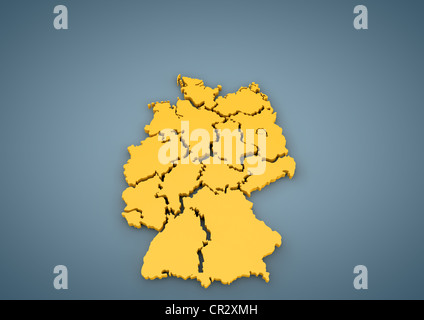 Gliederung, Bundesländern, 3D illustration Stockfoto