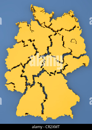 Gliederung, Bundesländern, 3D illustration Stockfoto