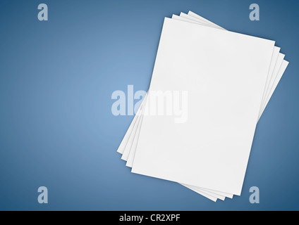 Dokumente, leere Seiten mit Text Platz, 3D illustration Stockfoto