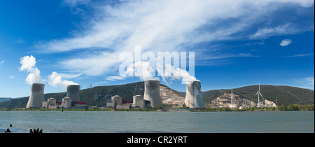 Cruas Kernkraftwerk auf der Rhone zwischen Valence und Montelimar, Departement Ardèche, Region Rhône-Alpes Stockfoto