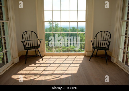 Raum in den Sommer zu Hause angebracht, Jeffersons Monticello bei Charlottesville, VA Stockfoto