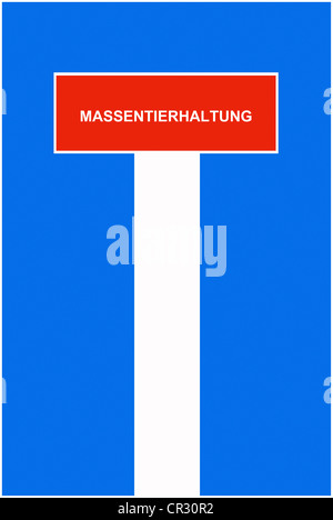 Symbolische Bild, Dead-End street, Sackgasse, Massentierhaltung, Deutsch für "Massentierhaltung" Stockfoto