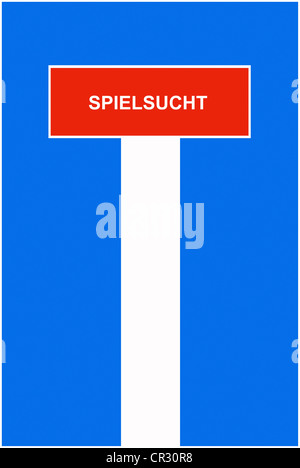 Symbolische Bild, Dead-End street, Sackgasse, Spielsucht, Deutsch für "Spielsucht" Stockfoto