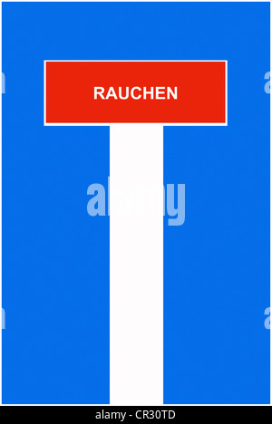 Symbolische Bild, Dead-End street, Sackgasse, Rauchen, Deutsch für "Smoking" Stockfoto