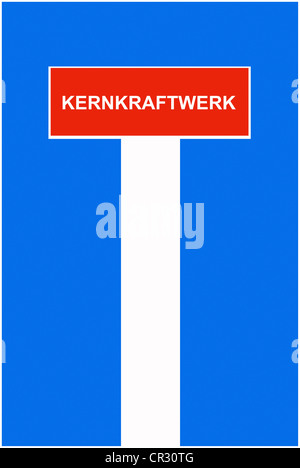 Symbolische Bild, Dead-End street, Sackgasse, Kernkraftwerk, Deutsch für "Atomkraftwerk" Stockfoto