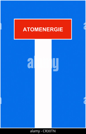 Symbolische Bild, Dead-End street, Sackgasse, Atomenergie, Deutsch für "Atomenergie" Stockfoto