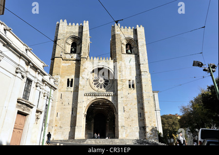 Kathedrale Sé, begann der Bau der Igreja de Santa Maria Maior, Sé Patrizierhaeuser de Lisboa, 1147, Alfama, Lissabon, Lissabon, Portugal Stockfoto