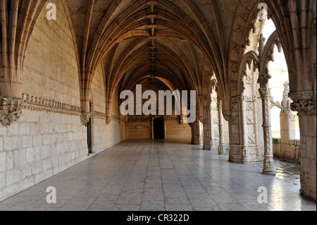 Mosteiro Dos Jeronimos, Jerónimos Kloster, Kreuzgang, den Baubeginn 1501, UNESCO-Weltkulturerbe, spätgotisch Stockfoto