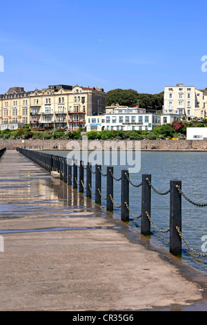 Die Marine Lake & Damm von Knightstone Insel, Weston-Super-Mare Stockfoto