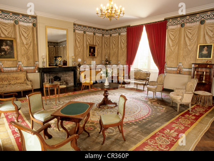 Frankreich, Indre et Loire, Touraine Region des französischen Schriftstellers Balzac, Chateau de Sache, Wohnzimmer Stockfoto