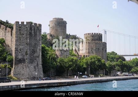 Ruinen von Rumeli Hisari, Bosporus, Rumelihisari, Türkei, Europa Stockfoto