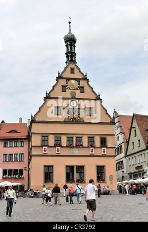 Ratstrinkstube Gebäude, erbaut im Jahre 1446, historischen Rothenburg Ob der Tauber, Bayern, Deutschland, Europa Stockfoto