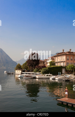 Italien, Lombardei, Comer See, Sala Comacina Dorf Stockfoto