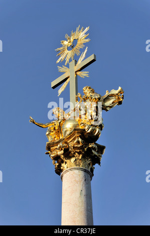 Dreifaltigkeitssäule, Stadtzentrum, Straubing, Bayern, Deutschland, Europa Stockfoto