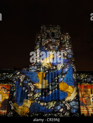 Kathedrale von Durham in Durham Lumiere beleuchtet Stockfoto