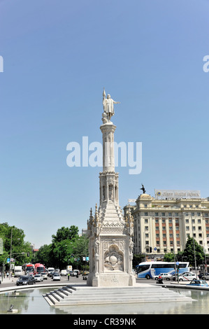 Kolumbus-Denkmal in der Plaza de Colón Platz, Madrid, Spanien, Europa Stockfoto