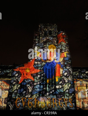 Kathedrale von Durham in Durham Lumiere beleuchtet Stockfoto