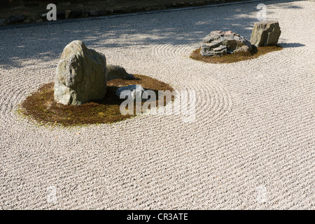 Japan, Insel Honshu, Kinki Region, Stadt von Kyoto, Ryōan-Ji Tempel UNESCO-Welterbe, Zen-Garten Stockfoto