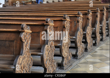 Dekoriert, Sitze, Asamkirche oder St. Maria de Victoria Kirche Kirche, Ingolstadt an der Donau, Bayern, Deutschland, Europa Stockfoto