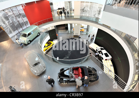 Innenansicht, Museum mobile, Audi Erlebniswelt, Audi, Ingolstadt, Bayern, Deutschland, Europa Stockfoto