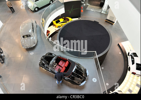 Innenansicht, Museum mobile, Erlebniswelt Audi, Audi, Ingolstadt, Bayern, Deutschland, Europa Stockfoto