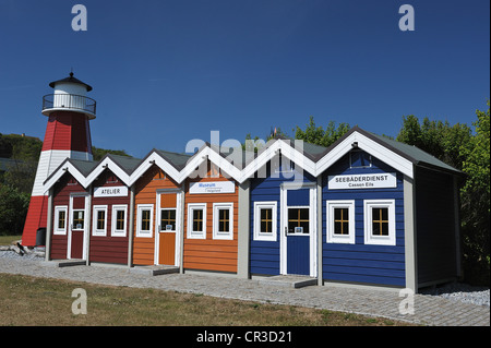 Fisherman's Cottages im Freilichtmuseum, Helgoland, Schleswig-Holstein, Deutschland, Europa Stockfoto