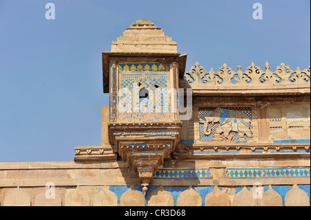 Detail, Gwalior Fort, Gwalior, Madhya Pradesh, Indien, Südasien, Asien Stockfoto