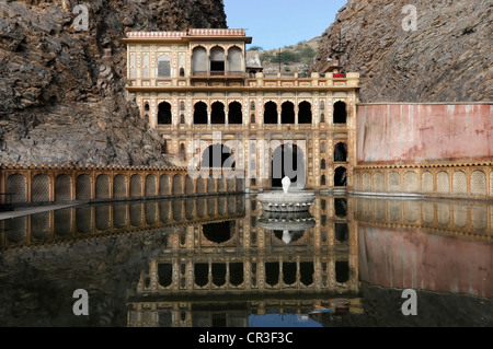 Tempel, Galta Schlucht, Jaipur, Rajasthan, Nordindien, Asien Stockfoto