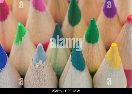 Nahaufnahme von Buntstift-Tipps Stockfoto