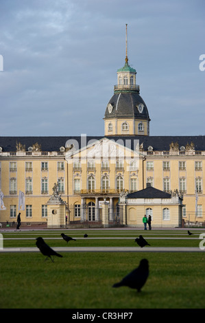Schloss Karlsruhe, Karlsruhe, Baden-Württemberg, Deutschland, Europa Stockfoto