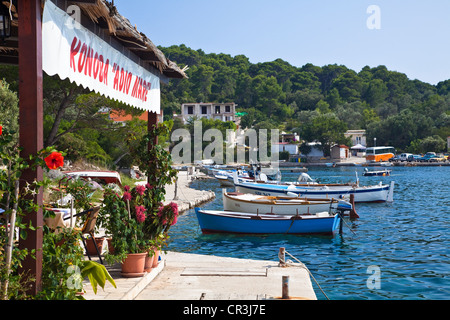 Kroatien, Dalmatien, dalmatinische Küste, Nationalpark Mljet Insel Pomena Hafen Stockfoto