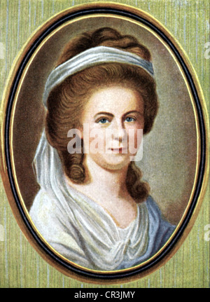 Kestner, Charlotte, 11.1.1743 - 16.1.1828, Geliebte von Johann Wolfgang von Goethe, Porträt, nach zeitgenössischen Miniatur print Stockfoto