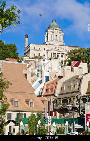 Kanada, Québec, Québec (Stadt), Altstadt Weltkulturerbe der UNESCO, Petit Champlain Bezirk und Musee du Fort (die aufgeführten Stockfoto