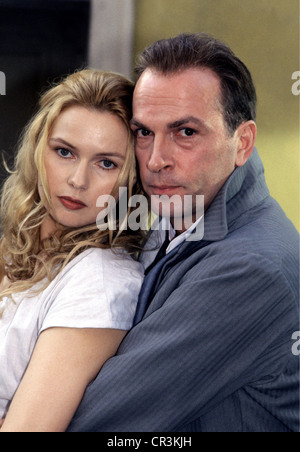 Knopp, Herbert, * 23.3.1956, deutscher Schauspieler, halbe Länge, wie Johann Wolfgang von Goethe-Institut im Film 'Die braut' (Die Bride), 1999, mit der deutschen Schauspielerin Veronica Ferres (mit der Hauptrolle als Goethe-Frau Christiane Vulpius), Stockfoto